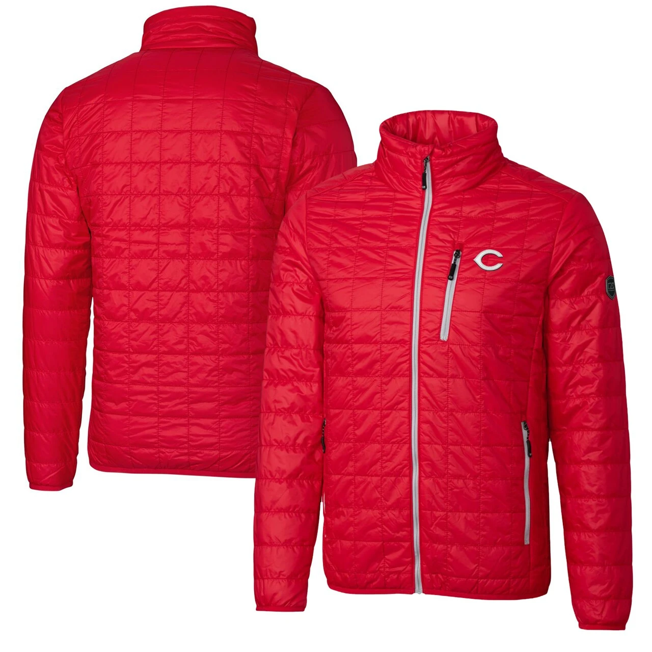 Men's Cincinnati Reds Cutter & Buck Red Rainier Eco Insulated Full-Zip Puffer Jacket 3 Men's Cincinnati Reds Cutter & Buck Red Rainier Eco Insulated Full-Zip Puffer Jacket