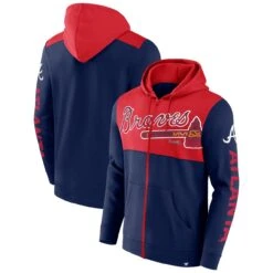 Men's Atlanta Braves Fanatics Branded Navy Walk Off Fleece Full-Zip Hoodie