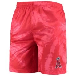 Men's Los Angeles Angels FOCO Red Tie-Dye Training Shorts -Baseball Peripherals Store mens foco red los angeles angels tie dye training shorts pi4104000 altimages ff 4104488 e47500e4aa227f859e95alt2 full