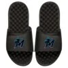 Men's Miami Marlins ISlide Black Personalized Alternate Logo Slide Sandals -Baseball Peripherals Store mens islide black miami marlins personalized alternate logo slide sandals pi3661000 altimages ff 3661152 abddf14558e363e501e2alt1 full