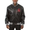 Men's Arizona Diamondbacks JH Design Black Classic Leather Team Jacket