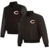 Men's Cincinnati Reds JH Design Black Wool & Leather Reversible Jacket -Baseball Peripherals Store mens jh design black cincinnati reds wool and leather reversible jacket pi2970000 altimages ff 2970110alt1 full
