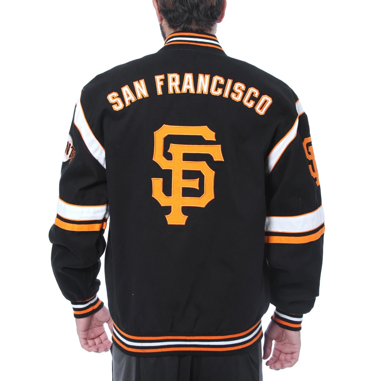 Men's San Francisco Giants JH Design Black Embroidered Logo Twill Full-Snap Jacket 4 Men's San Francisco Giants JH Design Black Embroidered Logo Twill Full-Snap Jacket - Image 2