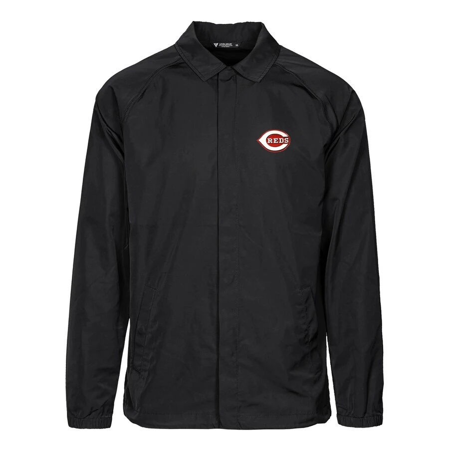 Men's Cincinnati Reds Levelwear Black Guru Full-Snap Jacket 3 Men's Cincinnati Reds Levelwear Black Guru Full-Snap Jacket