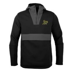 Men's Oakland Athletics Levelwear Black Ruckus Quarter-Zip Hoodie