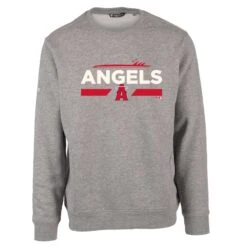 Men's Los Angeles Angels Levelwear Heather Gray City Connect Zane No Hitter Pullover Sweatshirt