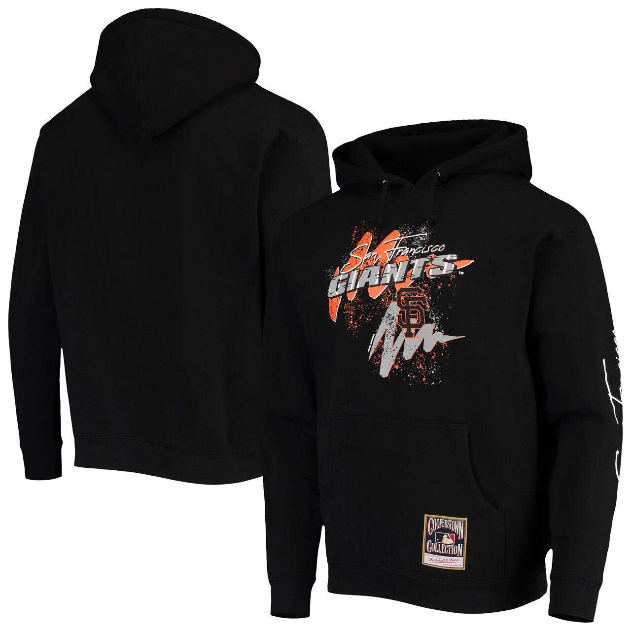 Men's San Francisco Giants Mitchell & Ness Black Hyper Hoops Pullover Hoodie 3 Men's San Francisco Giants Mitchell & Ness Black Hyper Hoops Pullover Hoodie