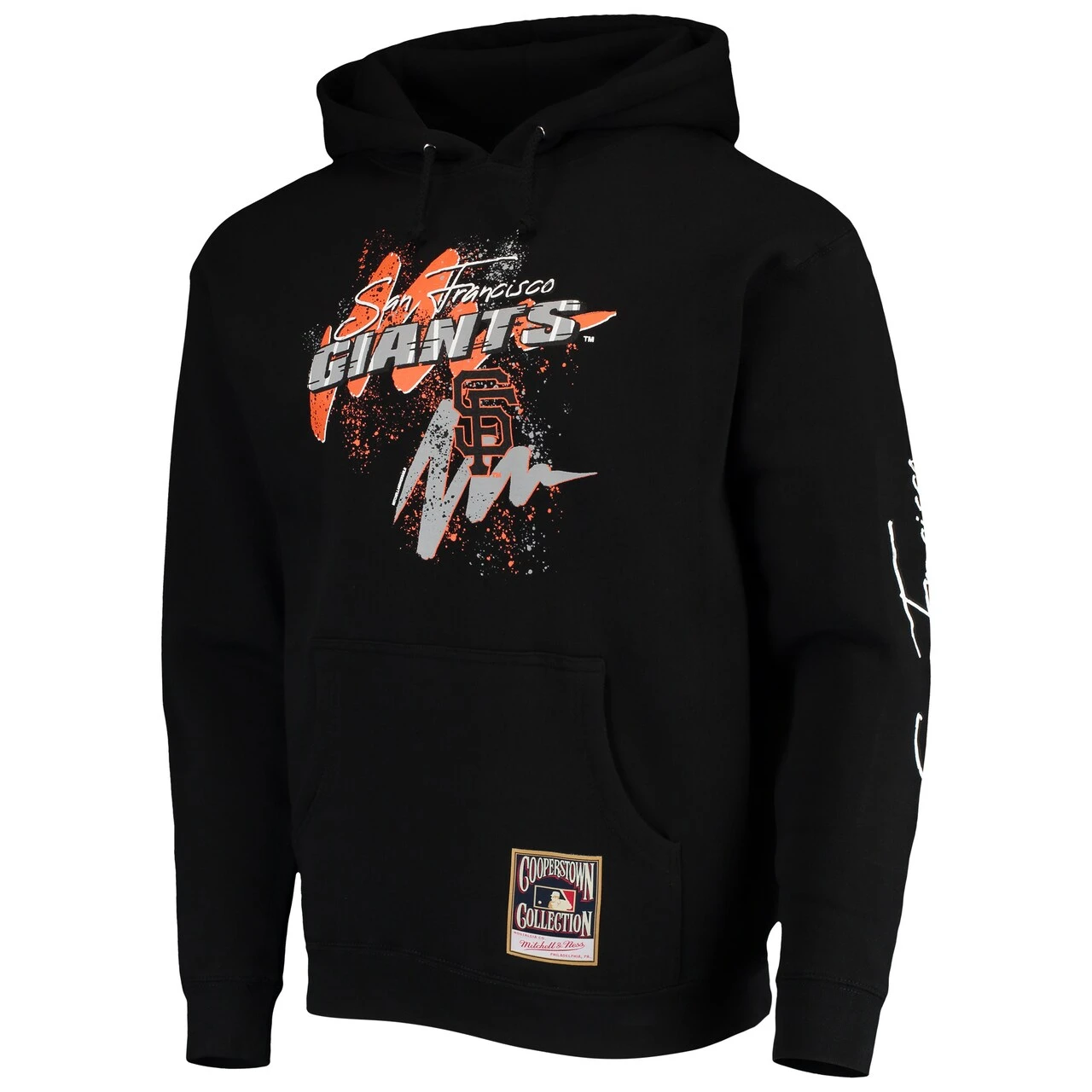 Men's San Francisco Giants Mitchell & Ness Black Hyper Hoops Pullover Hoodie 4 Men's San Francisco Giants Mitchell & Ness Black Hyper Hoops Pullover Hoodie - Image 2