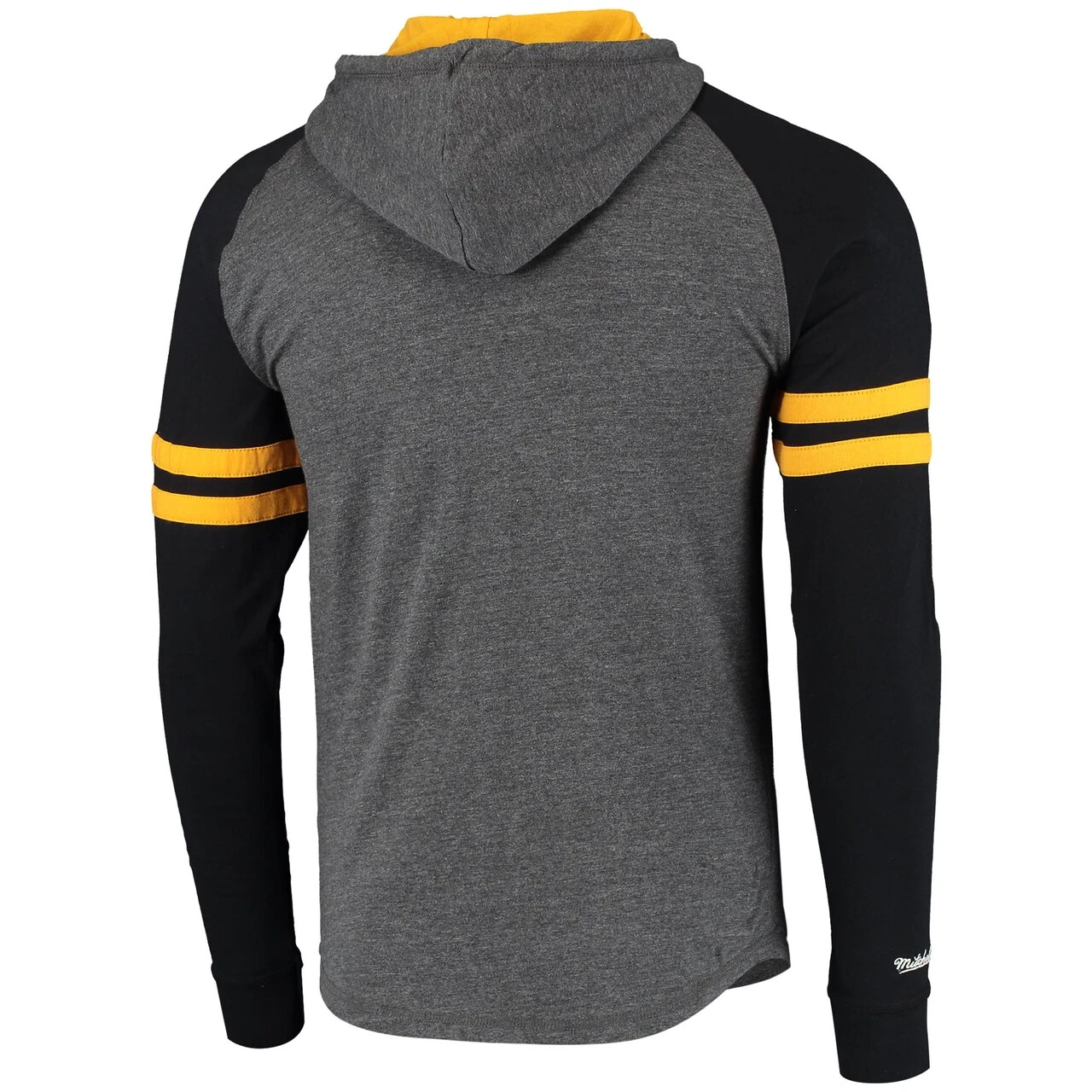 Men's Pittsburgh Pirates Mitchell & Ness Heathered Charcoal Levitate 2.0 Raglan Hoodie T-Shirt 5 Men's Pittsburgh Pirates Mitchell & Ness Heathered Charcoal Levitate 2.0 Raglan Hoodie T-Shirt - Image 3