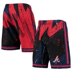 Men's Atlanta Braves Mitchell & Ness Red Hyper Hoops Shorts