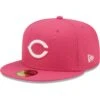 Men's Cincinnati Reds New Era Beetroot Logo 59FIFTY Fitted Hat