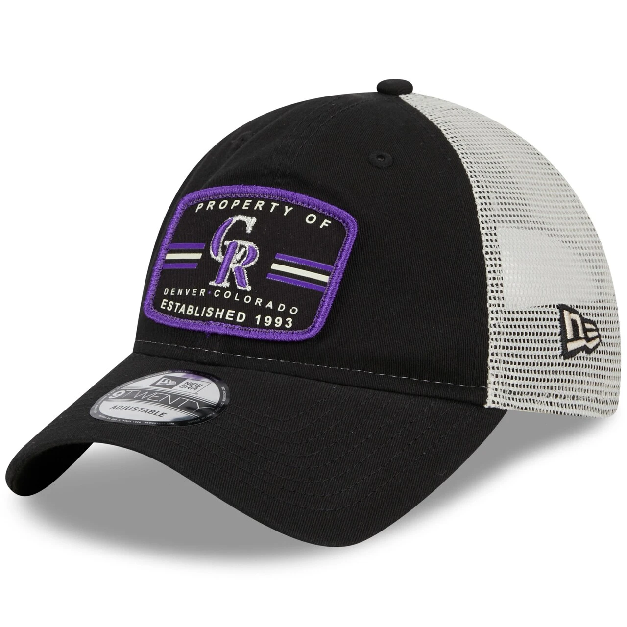 Men's Colorado Rockies New Era Black Property Trucker 9TWENTY Snapback Hat 3 Men's Colorado Rockies New Era Black Property Trucker 9TWENTY Snapback Hat