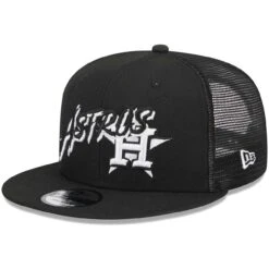 Men's Houston Astros New Era Black Street Trucker 9FIFTY Snapback Hat