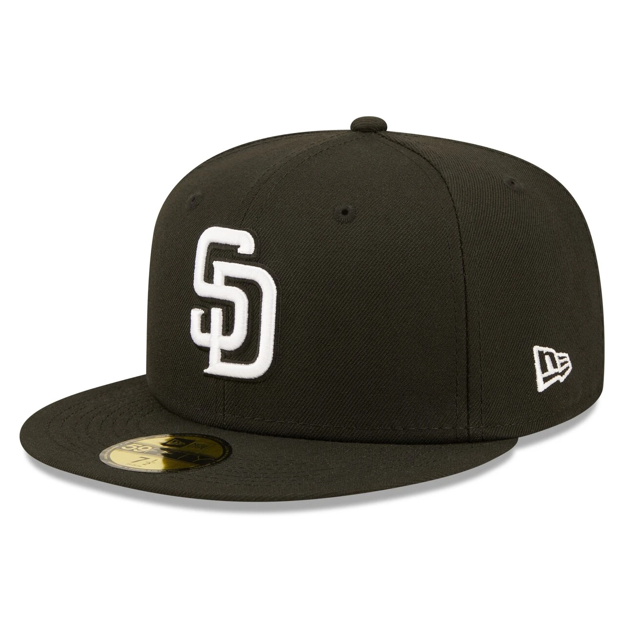 Men's San Diego Padres New Era Black Team Logo 59FIFTY Fitted Hat 3 Men's San Diego Padres New Era Black Team Logo 59FIFTY Fitted Hat