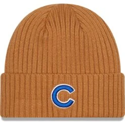 Men's Chicago Cubs New Era Brown Classic Cuffed Knit Hat