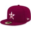 Men's Houston Astros New Era Cardinal White Logo 59FIFTY Fitted Hat