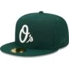 Men's Baltimore Orioles New Era Green White Logo 59FIFTY Fitted Hat