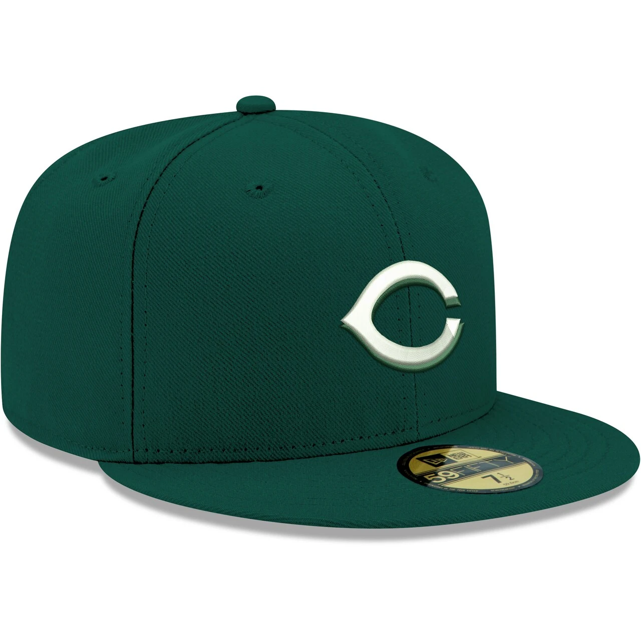 Men's Cincinnati Reds New Era Green White Logo 59FIFTY Fitted Hat 5 Men's Cincinnati Reds New Era Green White Logo 59FIFTY Fitted Hat - Image 3