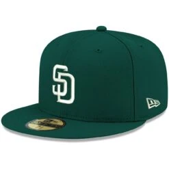 Men's San Diego Padres New Era Green White Logo 59FIFTY Fitted Hat