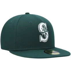 Men's Seattle Mariners New Era Green White Logo 59FIFTY Fitted Hat -Baseball Peripherals Store mens new era green seattle mariners white logo 59fifty fitted hat pi4705000 altimages ff 4705579 0decfe9bb2e63f7cc40aalt3 full