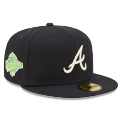 Men's Atlanta Braves New Era Navy 1995 World Series Champions Citrus Pop UV 59FIFTY Fitted Hat