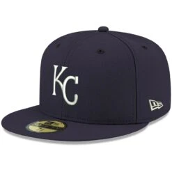 Men's Kansas City Royals New Era Navy White Logo 59FIFTY Fitted Hat