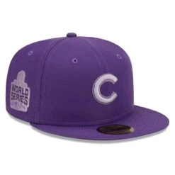 Men's Chicago Cubs New Era Purple Lavender Undervisor 59FIFTY Fitted Hat