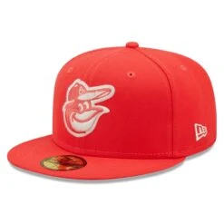 Men's Baltimore Orioles New Era Red Lava Highlighter Logo 59FIFTY Fitted Hat