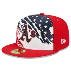 Men's Oakland Athletics New Era Red 2022 4th Of July On-Field 59FIFTY Fitted Hat