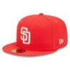 Men's San Diego Padres New Era Red Lava Highlighter Logo 59FIFTY Fitted Hat