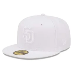Men's San Diego Padres New Era White On White 59FIFTY Fitted Hat