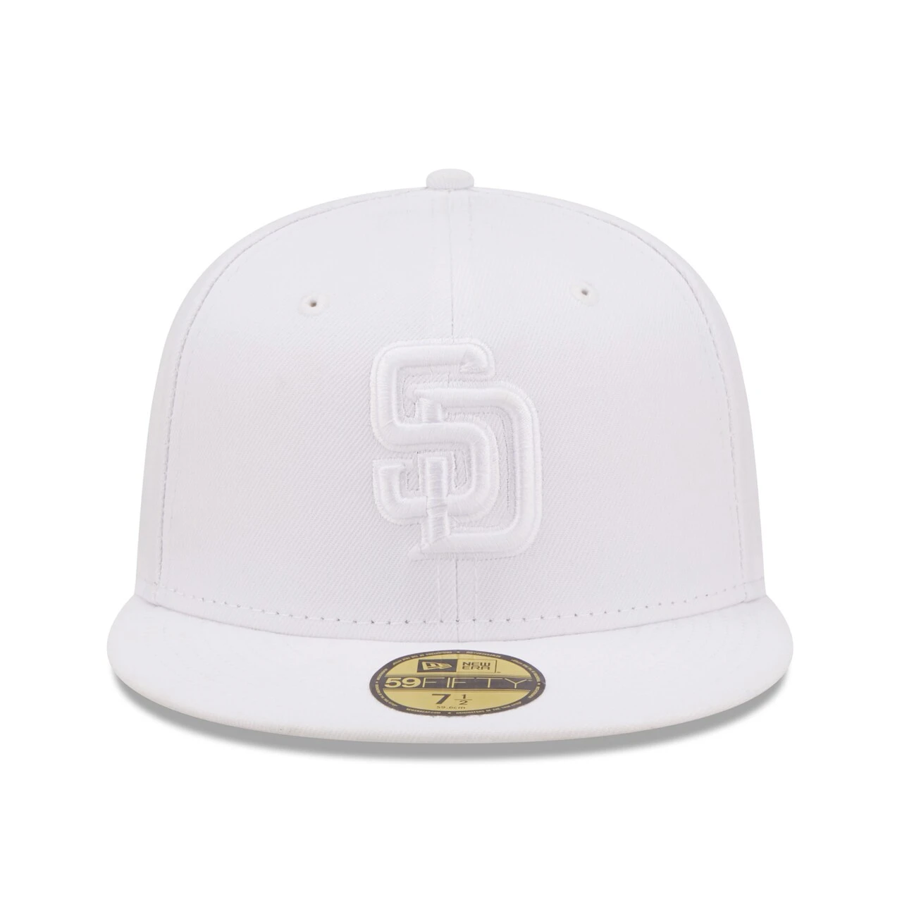 Men's San Diego Padres New Era White On White 59FIFTY Fitted Hat 4 Men's San Diego Padres New Era White On White 59FIFTY Fitted Hat - Image 2