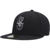 Men's Seattle Mariners New Era Black On Black Dub 59FIFTY Fitted Hat -Baseball Peripherals Store mens new era seattle mariners black on black dub 59fifty fitted hat ss5 p 4799933pv 1u az3ihqzxmlee48so5uzxv j9fg3zowixujtebombes