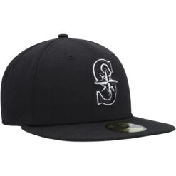 Men's Seattle Mariners New Era Black On Black Dub 59FIFTY Fitted Hat -Baseball Peripherals Store mens new era seattle mariners black on black dub 59fifty fitted hat ss5 p 4799933pv 3u az3ihqzxmlee48so5uzxv rzfmld5nhwgyaph7luw2