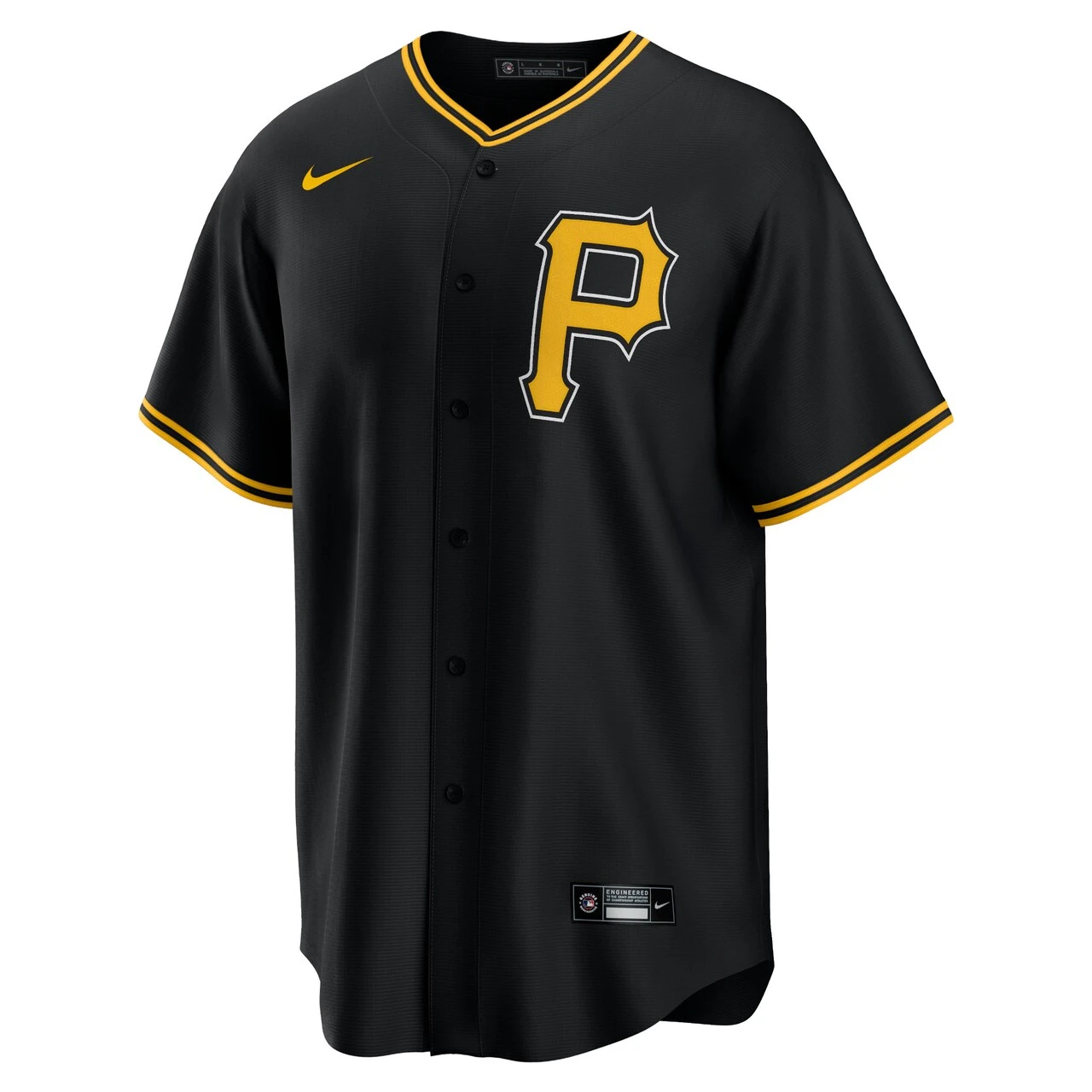 Men's Pittsburgh Pirates Nike Black Alternate Replica Team Jersey 4 Men's Pittsburgh Pirates Nike Black Alternate Replica Team Jersey - Image 2