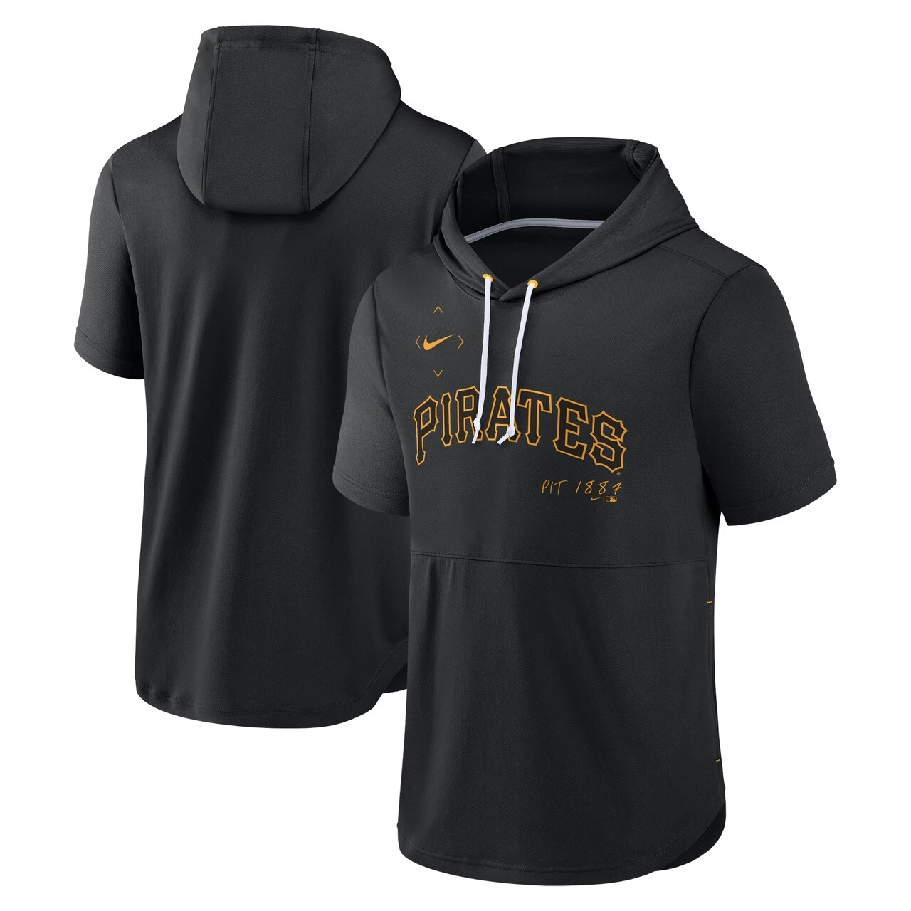 Men's Pittsburgh Pirates Nike Black Springer Short Sleeve Team Pullover Hoodie 3 Men's Pittsburgh Pirates Nike Black Springer Short Sleeve Team Pullover Hoodie