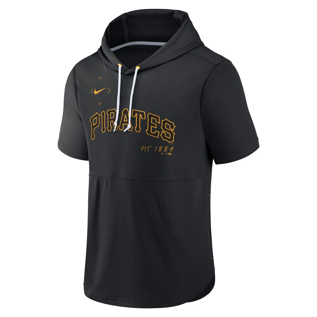 Men's Pittsburgh Pirates Nike Black Springer Short Sleeve Team Pullover Hoodie 4 Men's Pittsburgh Pirates Nike Black Springer Short Sleeve Team Pullover Hoodie - Image 2
