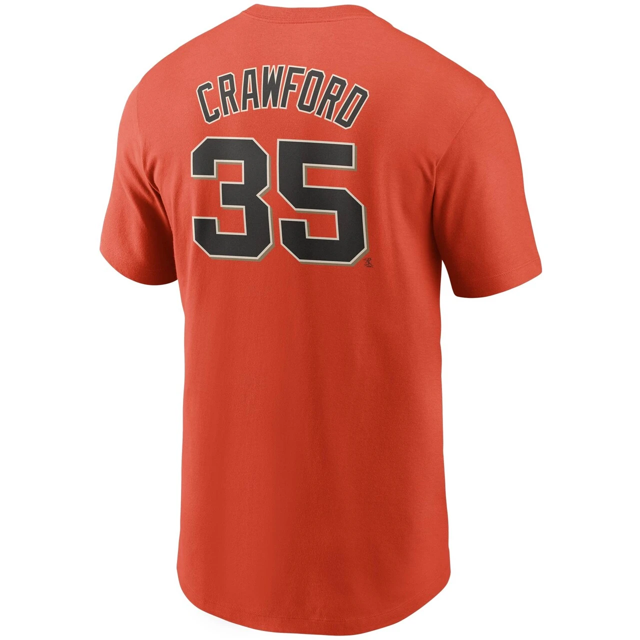 Men's San Francisco Giants Brandon Crawford Nike Orange Name & Number Team T-Shirt 5 Men's San Francisco Giants Brandon Crawford Nike Orange Name & Number Team T-Shirt - Image 3