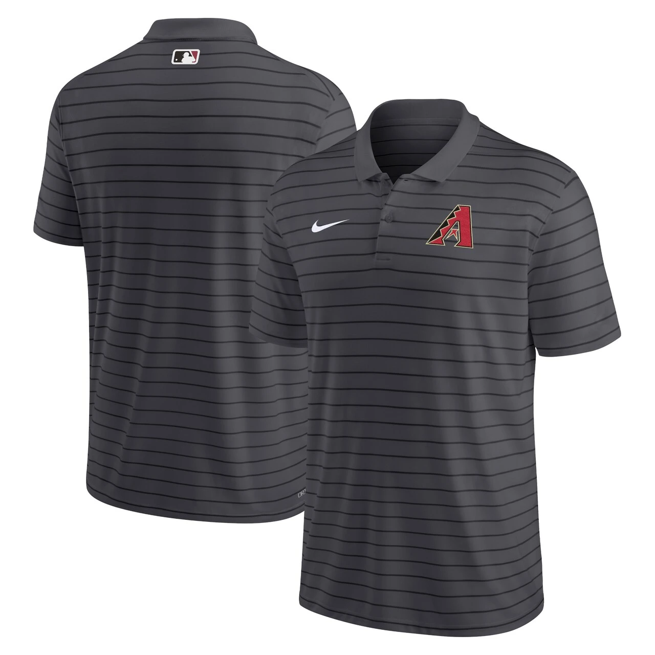Men's Arizona Diamondbacks Nike Heather Charcoal Authentic Collection Victory Striped Performance Polo 3 Men's Arizona Diamondbacks Nike Heather Charcoal Authentic Collection Victory Striped Performance Polo