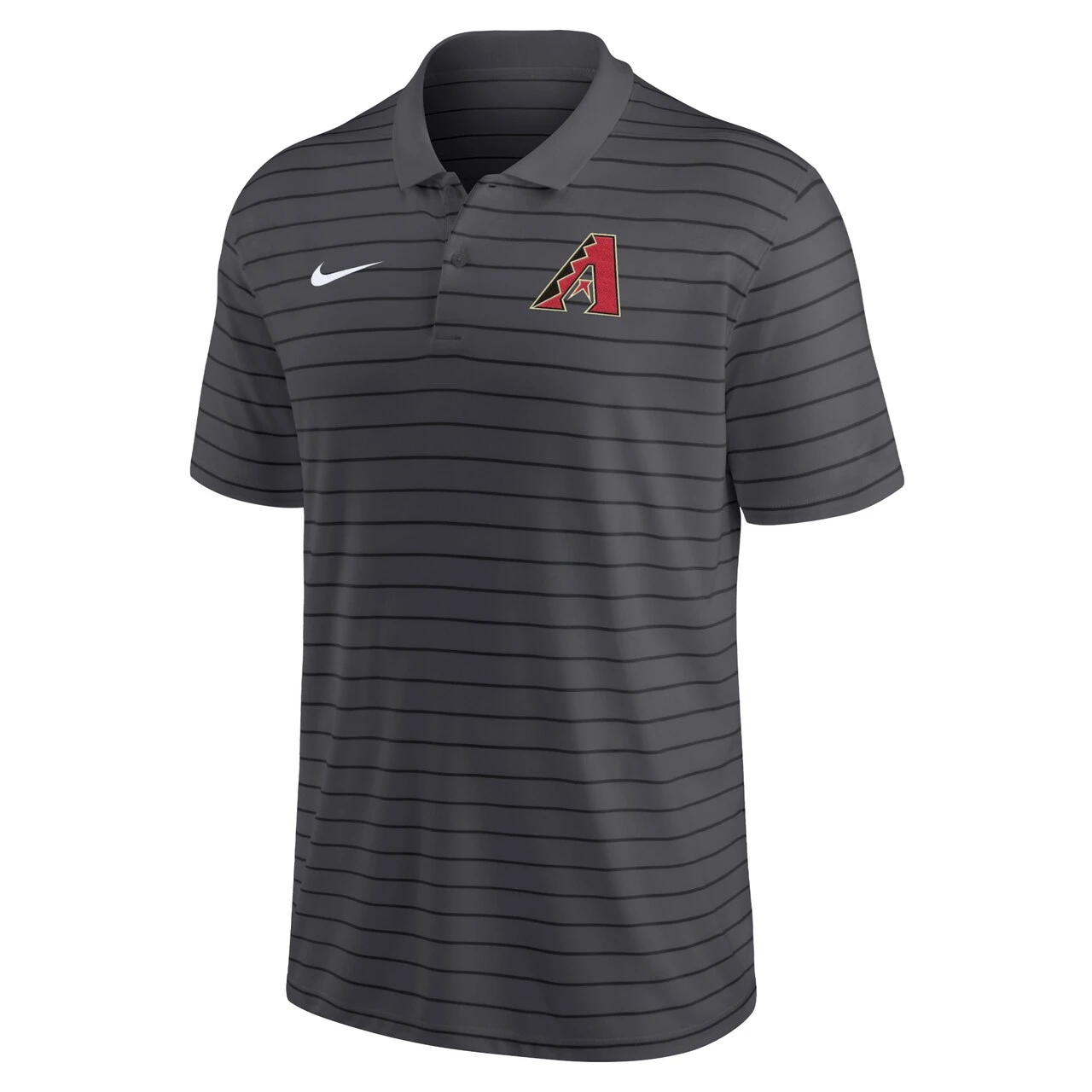 Men's Arizona Diamondbacks Nike Heather Charcoal Authentic Collection Victory Striped Performance Polo 4 Men's Arizona Diamondbacks Nike Heather Charcoal Authentic Collection Victory Striped Performance Polo - Image 2