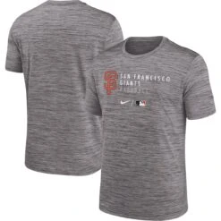 Men's San Francisco Giants Nike Heathered Gray Authentic Collection Velocity Practice Performance T-Shirt