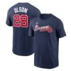 Men's Atlanta Braves Matt Olson Nike Navy Name & Number T-Shirt