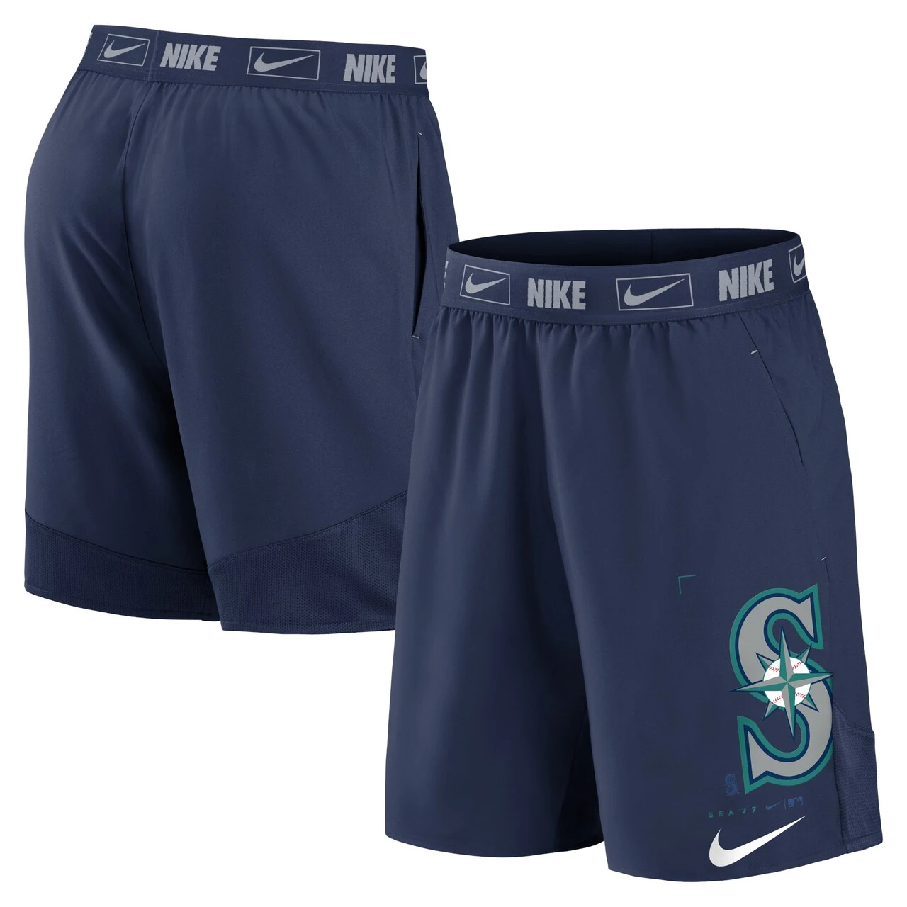Men's Seattle Mariners Nike Navy Bold Express Performance Shorts 3 Men's Seattle Mariners Nike Navy Bold Express Performance Shorts