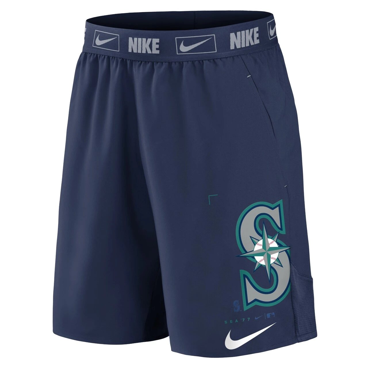 Men's Seattle Mariners Nike Navy Bold Express Performance Shorts 4 Men's Seattle Mariners Nike Navy Bold Express Performance Shorts - Image 2