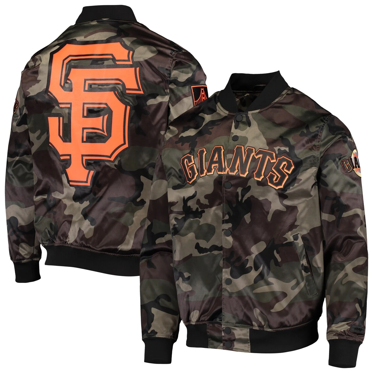 Men's San Francisco Giants Pro Standard Camo Satin Full-Snap Jacket 3 Men's San Francisco Giants Pro Standard Camo Satin Full-Snap Jacket
