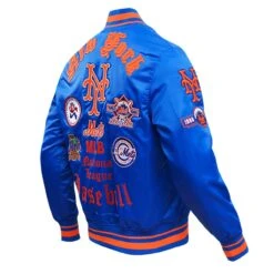 Men's New York Mets Pro Standard Royal Old English Satin Full-Snap Varsity Jacket -Baseball Peripherals Store mens pro standard royal new york mets old english satin full snap varsity jacket pi5023000 altimages ff 5023575 6a79327988785ba98cb4alt3 full
