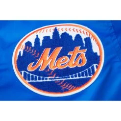 Men's New York Mets Pro Standard Royal Old English Satin Full-Snap Varsity Jacket -Baseball Peripherals Store mens pro standard royal new york mets old english satin full snap varsity jacket pi5023000 altimages ff 5023575 6a79327988785ba98cb4alt4 full