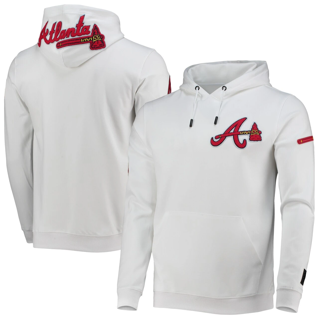 Men's Atlanta Braves Pro Standard White Logo Pullover Hoodie 3 Men's Atlanta Braves Pro Standard White Logo Pullover Hoodie