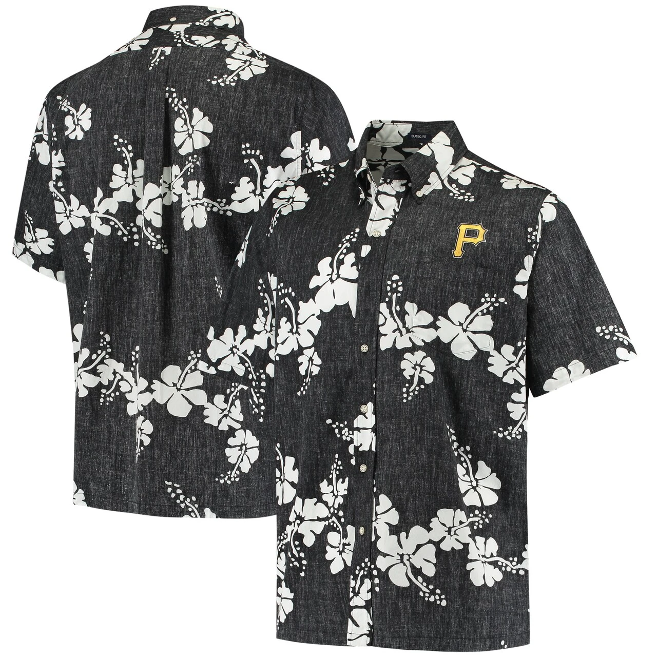 Men's Pittsburgh Pirates Reyn Spooner Black Floral Button-Down Shirt 3 Men's Pittsburgh Pirates Reyn Spooner Black Floral Button-Down Shirt