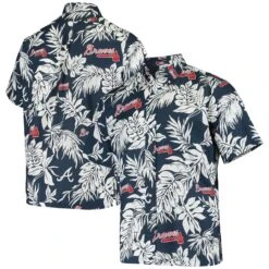 Men's Atlanta Braves Reyn Spooner Navy Aloha Button-Down Shirt